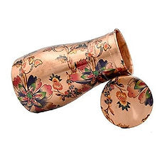 Elegant 1500 ml Floral Copper Water Bedroom Jar