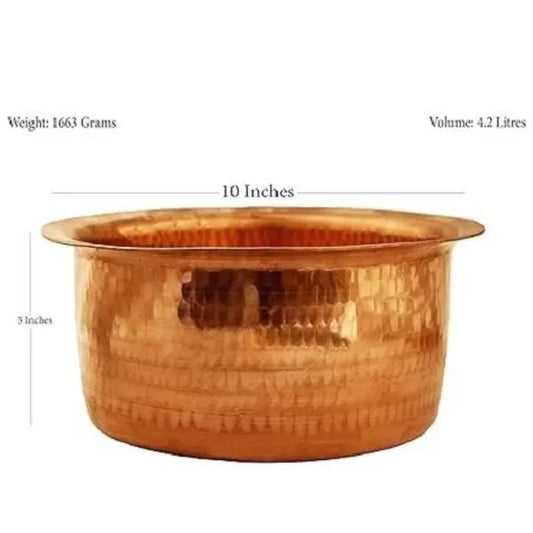 Premium Hammered Copper Cooking Pot (4.2 Litres)