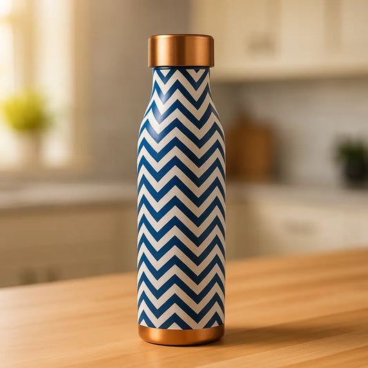 Polished Printed Pure Copper Water Bottle 1000ml