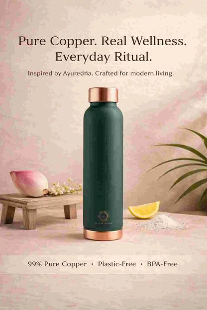 Copper water bottle 1 litre for Improved  Immunity & Digestion (BPA Free)