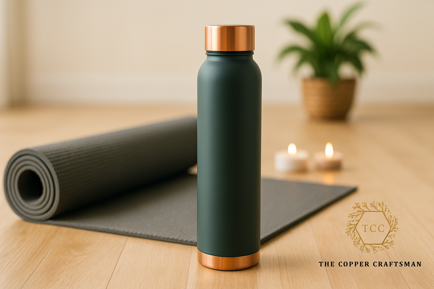Copper water bottle 1 litre for Improved  Immunity & Digestion (BPA Free)