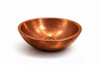 Pure Copper Vessel Sink Set | Handcrafted Basin + Faucet + Pop-up Drain | Antique Hammered Finish | Premium Bathroom Upgrade