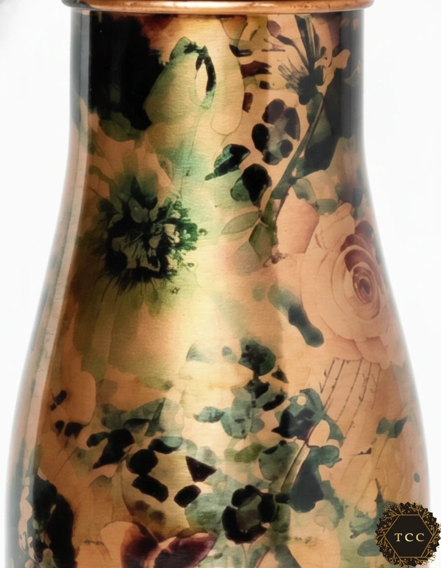 Decorative vase with floral pattern on a white background