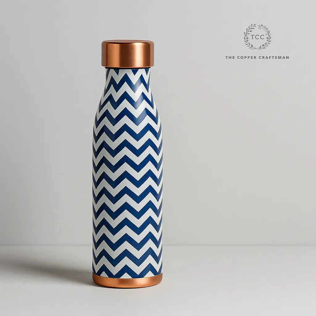 Polished Printed Pure Copper Water Bottle 1000ml